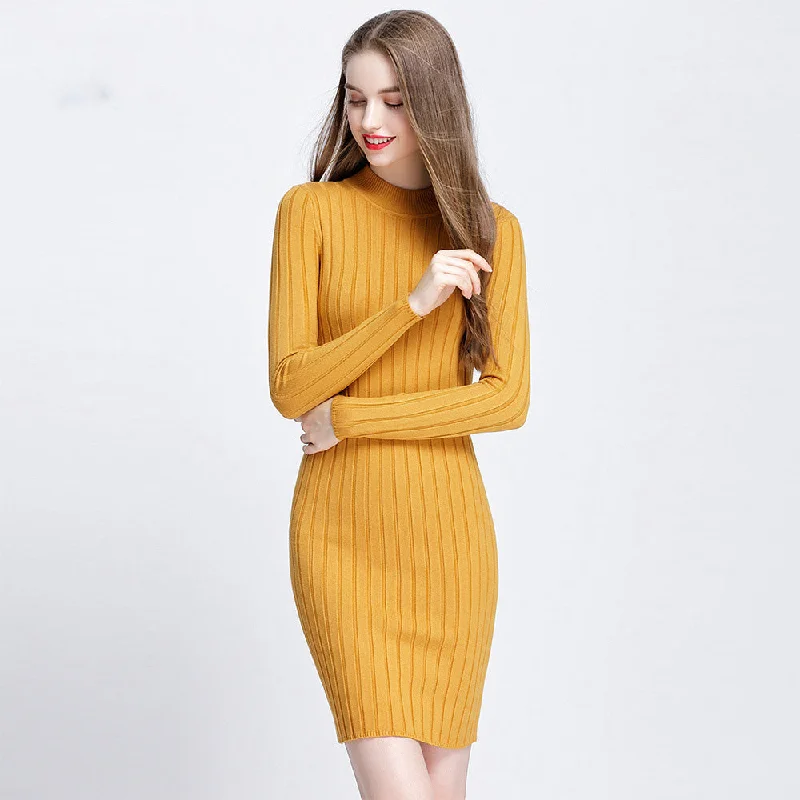 Discount Deals Ribbed Knit Sweater Dress