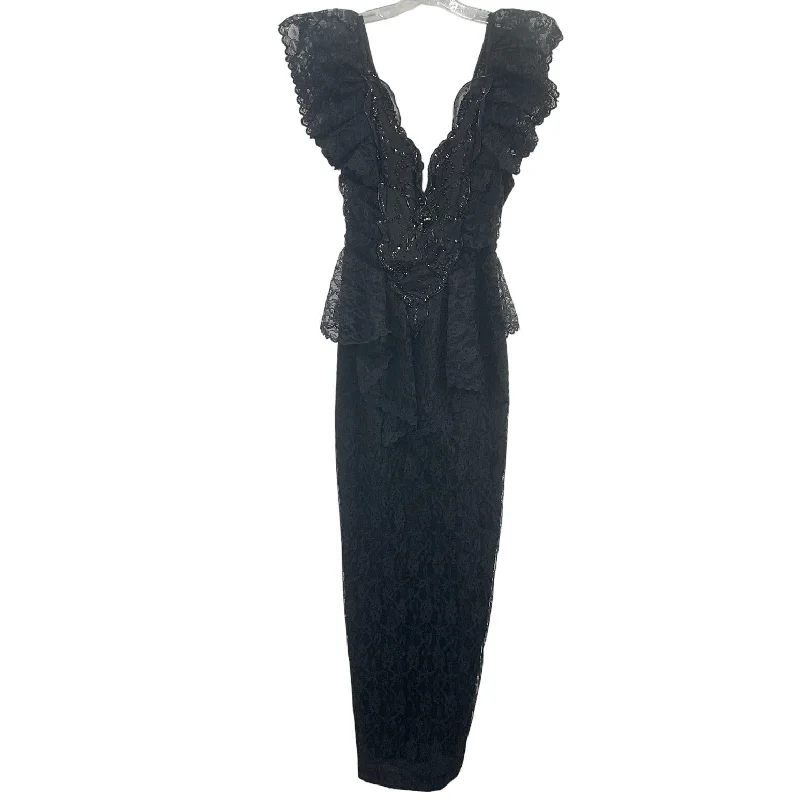 Customer Appreciation Sale Climax David Howard Vintage 80s Black Lace Frilly Plunge Pencil Dress Women’s 2 Customer Appreciation Sale Climax David Howard Vintage 80s Black Lace Frilly Plunge Pencil Dress Women’s 2