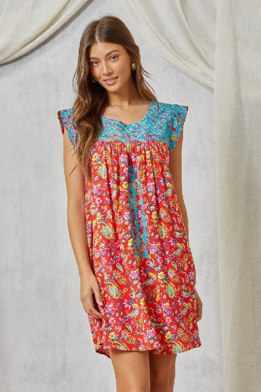 Act Now Elaine Chic Embroidered Dress