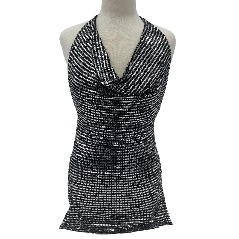Major Savings Monaco Silver Metallic Sequin Vintage USA Ruched Bodycon Dress, Women's Size S Major Savings Monaco Silver Metallic Sequin Vintage USA Ruched Bodycon Dress, Women's Size S