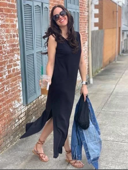 YEAR-End Sale Tank French Terry Maxi Dress