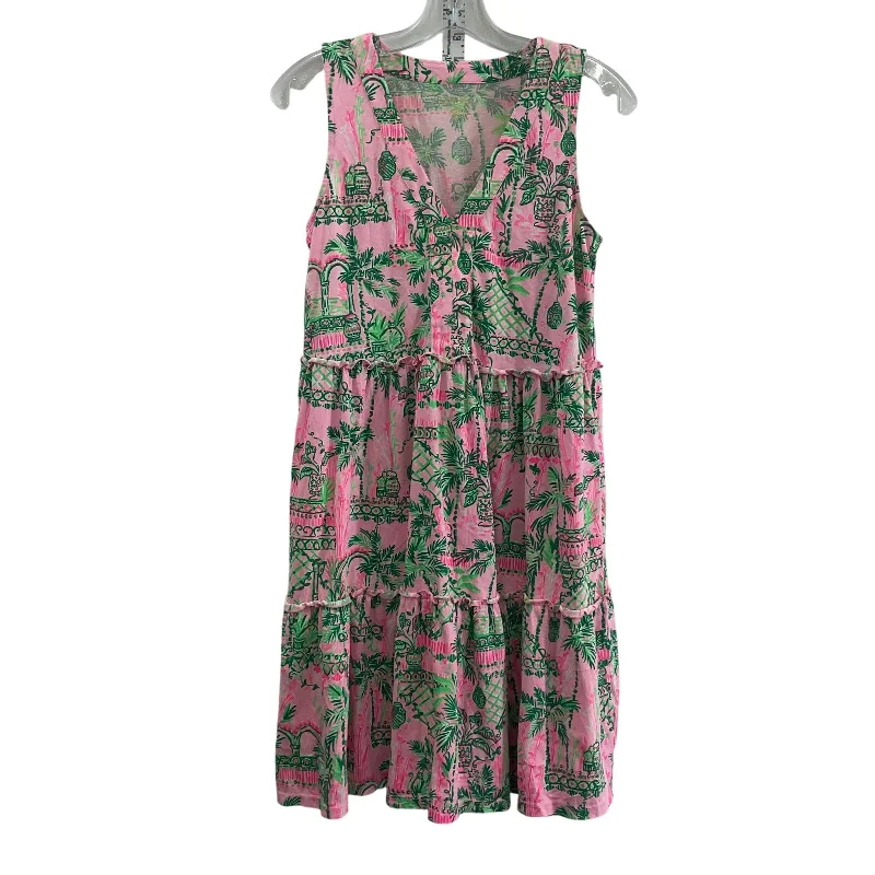 Seasonal Clearance Lilly Pulitzer XS Women's Tropical Cotton Dress Pink Green A-Line Preowned Seasonal Clearance Lilly Pulitzer XS Women's Tropical Cotton Dress Pink Green A-Line Preowned