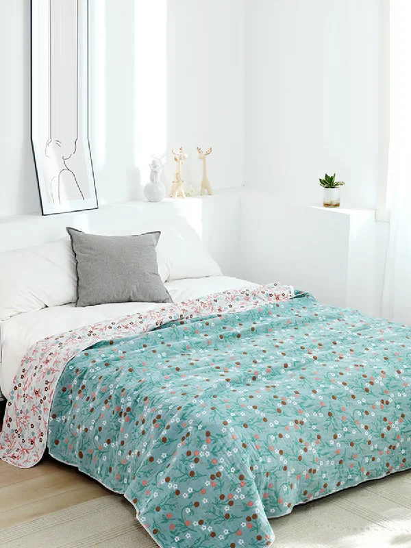 Price Meltdown 4Layer Cotton Summer Nap Floral Jacquard Sofa Blanket WE1007