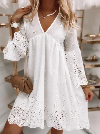 Price Reduction V Neck Plain Dress MMr32