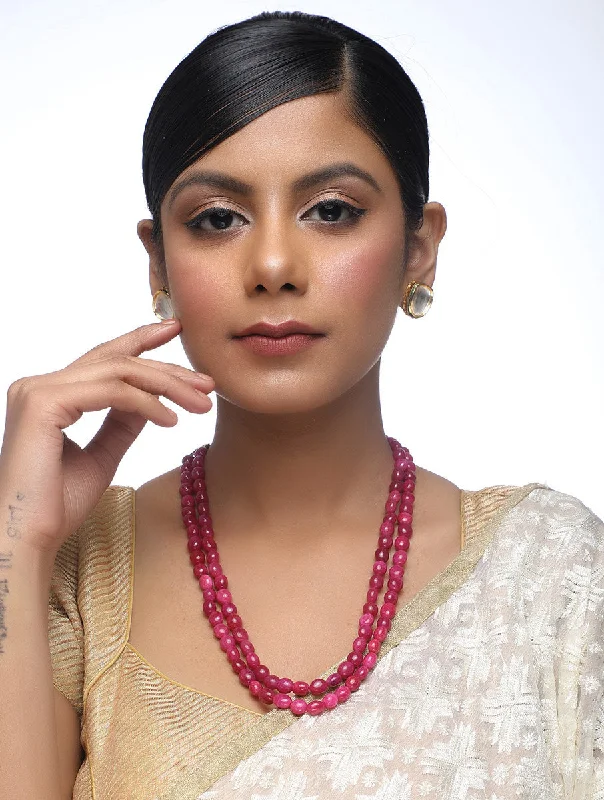 Huge Discounts Maroon Neckpiece With Studs - MRR117