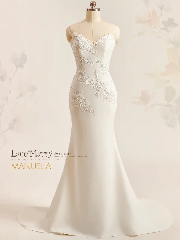 Price Rollback MANUELLA / Minimalist Wedding Dress with Sweetheart Neckline