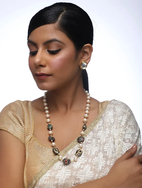 Instant Discount Pearl Neckpiece With Studs - MRR118