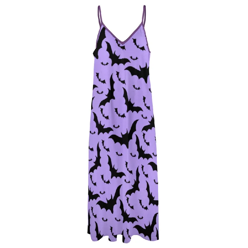 Quick Sale Midnight Bats Sling Ankle Long Dress