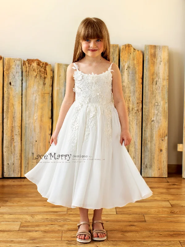 New Deals POLLY / 3D Lace Beach Flower Girl Dress