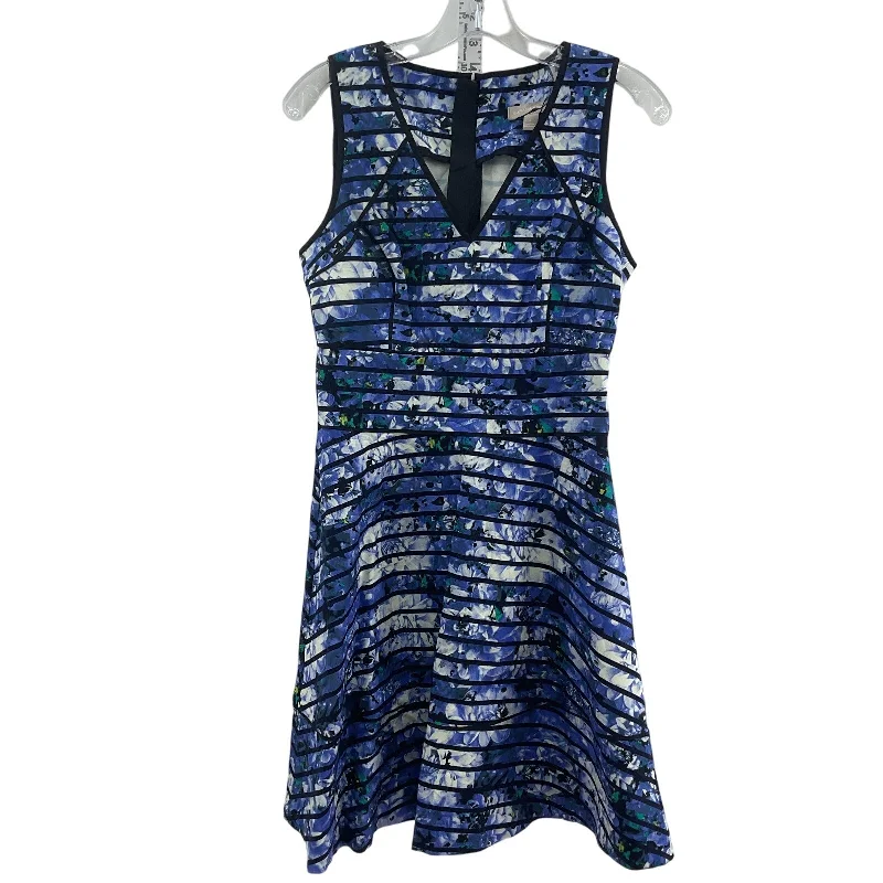 New Markdowns Banana Republic Blue/Black Women Floral A-Line Midi Dress, Size 4 - Preowned