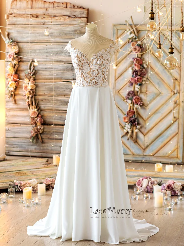 Clearance Event Enchanting Bridal Separate Set with Luxury Crepe Skirt