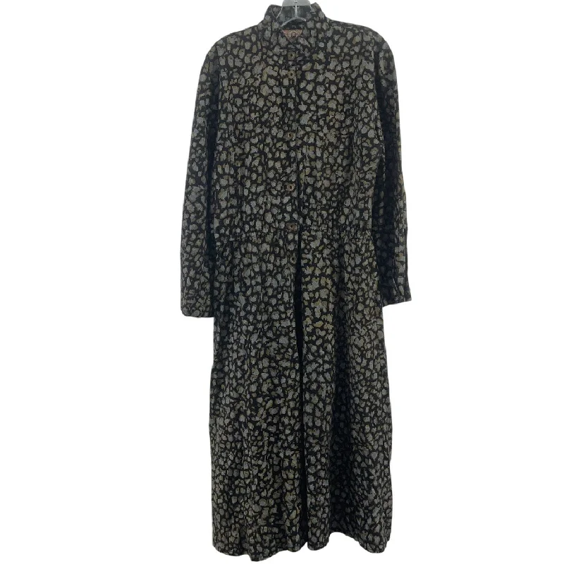 Exclusive Access Bis Gene Ewing Vintage 80s Black Gold Leopard Print Maxi Dress Cotton Women’s M Exclusive Access Bis Gene Ewing Vintage 80s Black Gold Leopard Print Maxi Dress Cotton Women’s M