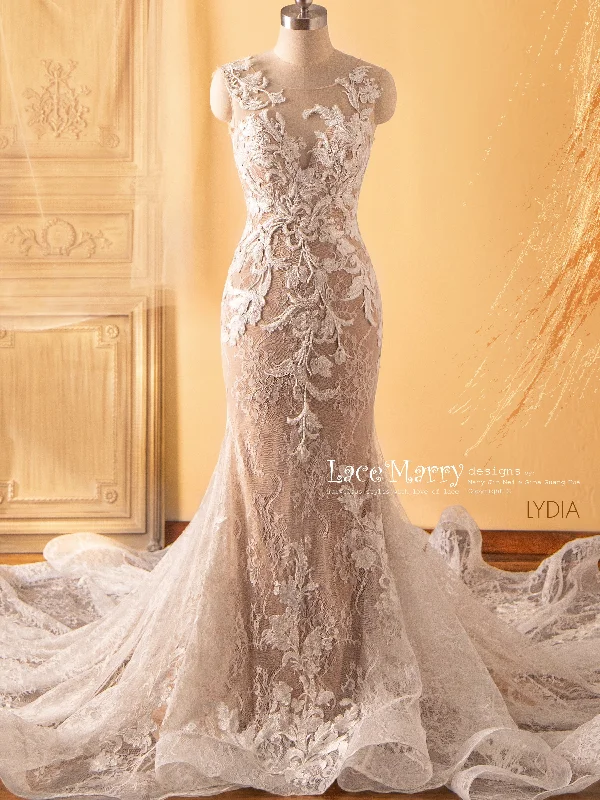 Best Seller LYDIA / Magnificent Wedding Dress with Beaded Lace Design