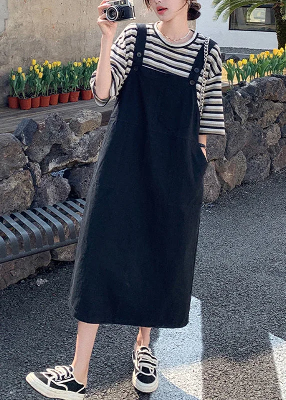 New Markdowns Classy O-Neck Striped Patchwork T Shirt And Long Dress Two Piece Set Summer TQ1014 New Markdowns Classy O-Neck Striped Patchwork T Shirt And Long Dress Two Piece Set Summer TQ1014