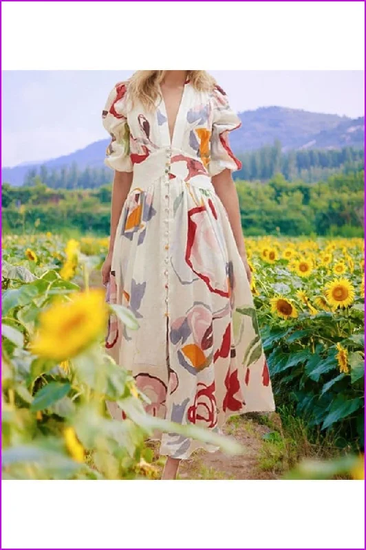 Fantastic Offers Summer Fashion V Neck Women's Long Dress