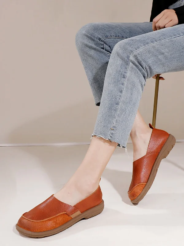 Price Break Women Summer Soft Leather Spliced Low-Heel Shoes AA1016