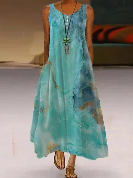 Instant Savings Women's Maxi Dress Sleeveless Abstract Printed Spring Summer Crew Neck Lightweight Dressy Dress WO91 Instant Savings Women's Maxi Dress Sleeveless Abstract Printed Spring Summer Crew Neck Lightweight Dressy Dress WO91
