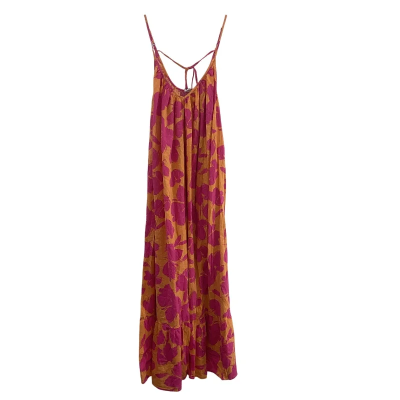 Exclusive Savings Gap Pink & Orange Women's Floral Tropical Print Long Sundress, Size L, Preowned Exclusive Savings Gap Pink & Orange Women's Floral Tropical Print Long Sundress, Size L, Preowned