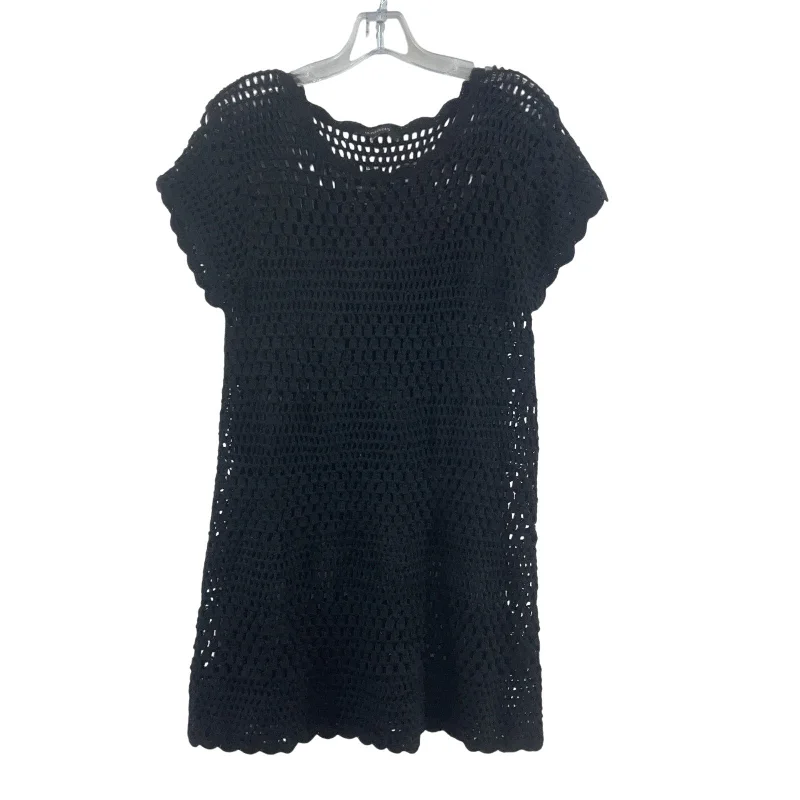 Online Only Olivaceous Black Crochet Knit Women's Swim Cover Up Dress Size S Preowned
