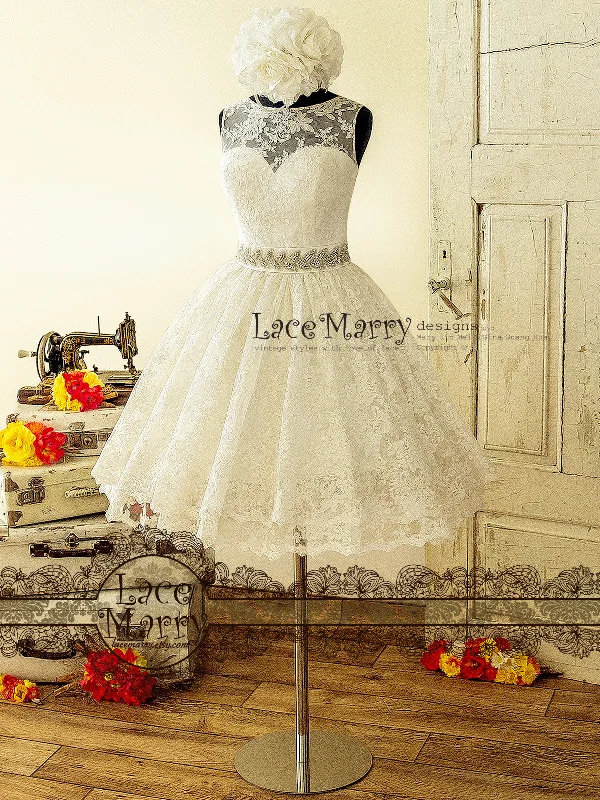 Price Drop Pin-Up Lace Wedding Dress Inspired by 50's