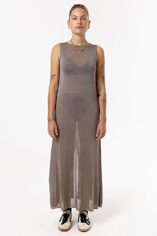 Special Savings Thrills Anais Sleeveless Sheer Knit Dress Fungi