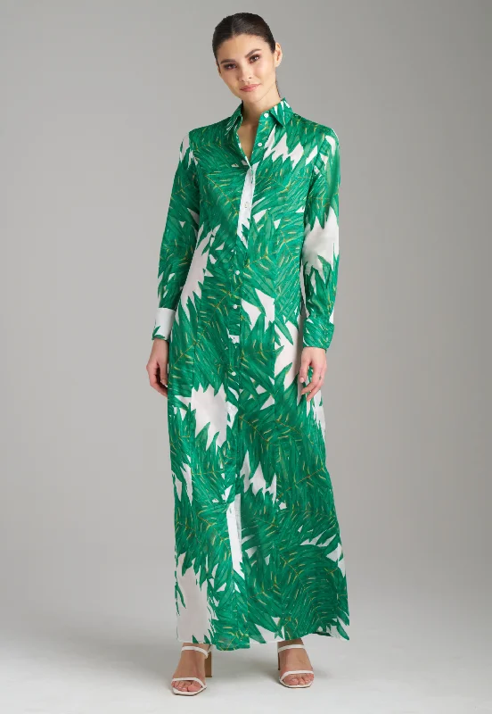 Clearance Sale Kathe Cotton Dress in Queen Palm
