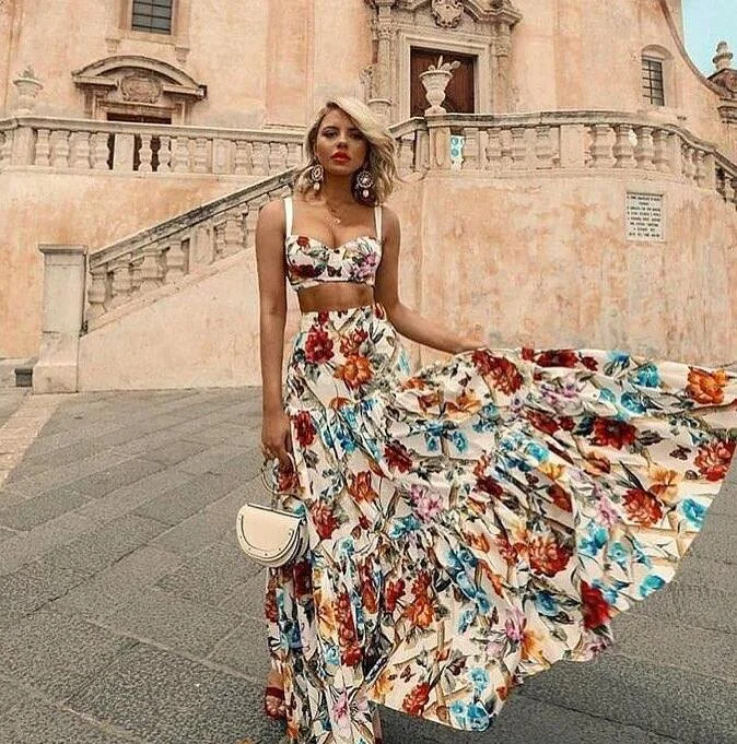 New Arrival Bohemian Woman Printed Maxi Dress