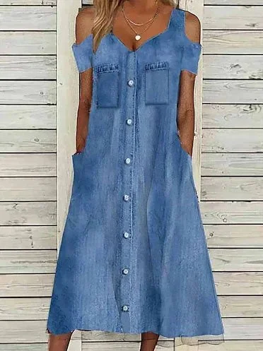 Overstock Elegant Cold Shoulder Dress  QM71