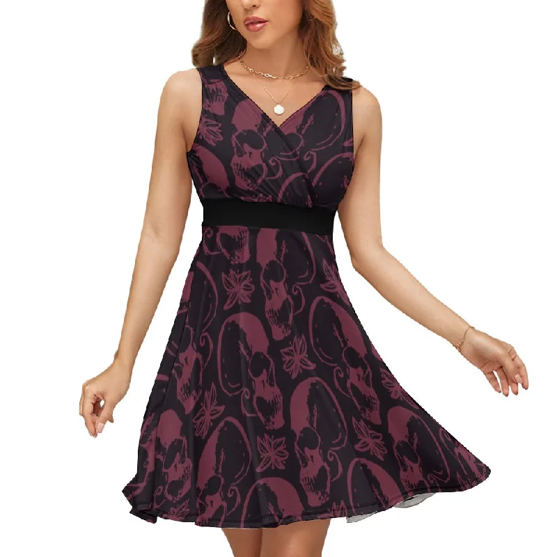 Today's Special Purple Skulls Sleeveless Dress
