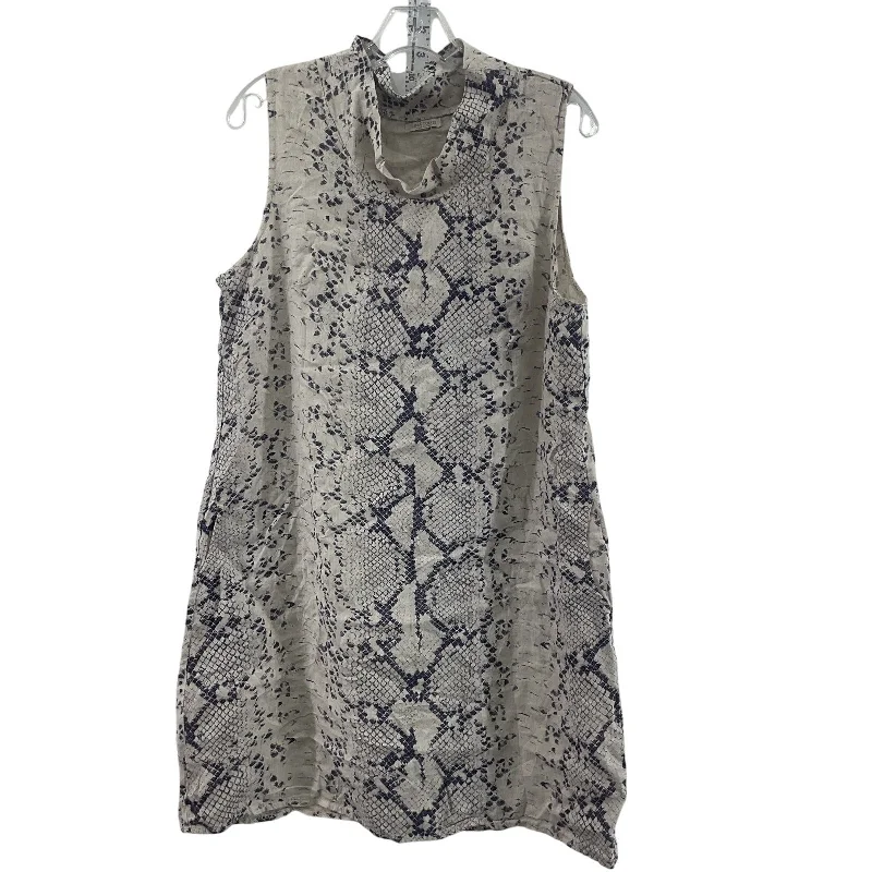 Markdowns Lina Tomei Gray Linen Snake Print Sleeveless Midi Shift Dress Women XL Preowned Markdowns Lina Tomei Gray Linen Snake Print Sleeveless Midi Shift Dress Women XL Preowned