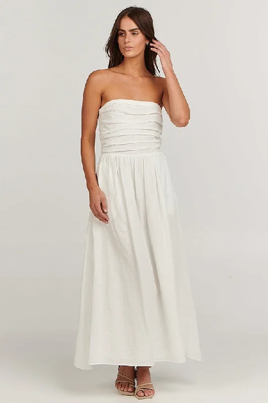 Seasonal Clearance Charlie Holiday Harriet Midi Dress White