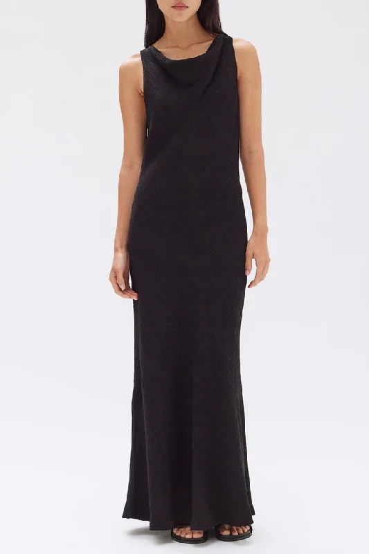 Special Discount Assembly Reign Textured Midi Dress Black