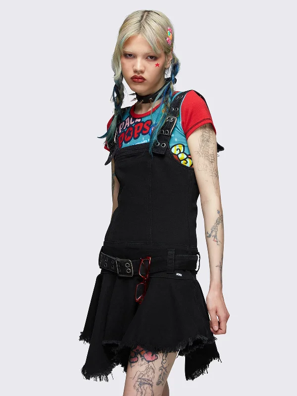 Special Savings Claire Black Denim Mini Dress