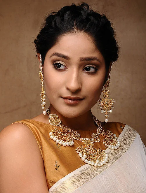 Flash Sale Kundan Neckpiece With Earrings - MRR285