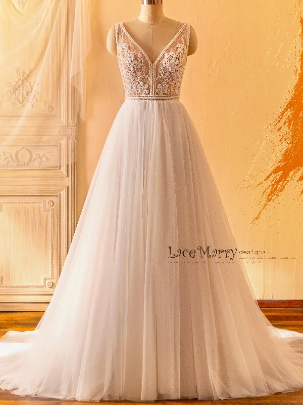 Crazy Deals MARGOT / A Line Boho Wedding Dress