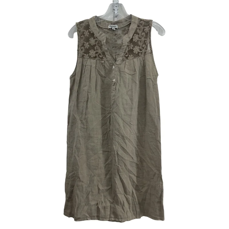Deal Dash Rosemarine Beige Linen Henley Women's Lace Shift Midi Dress Size XS Preowned Deal Dash Rosemarine Beige Linen Henley Women's Lace Shift Midi Dress Size XS Preowned