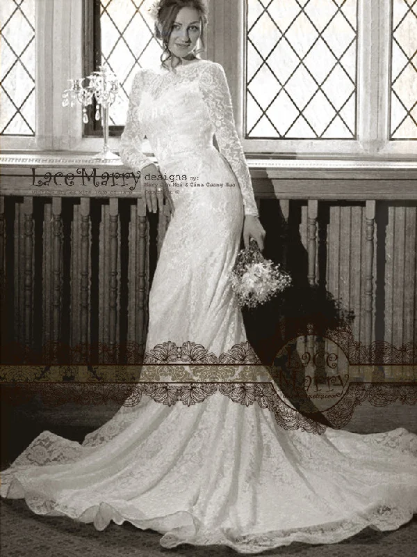 Don't Wait Bohemian Lace Wedding Dress With Long Sleeves