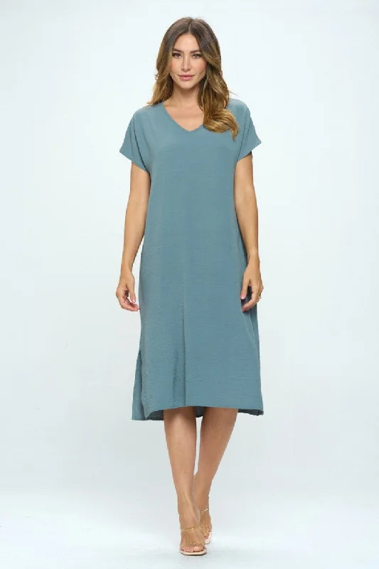 Midnight Madness Mimi V-Neck T-Shirt Maxi Dress