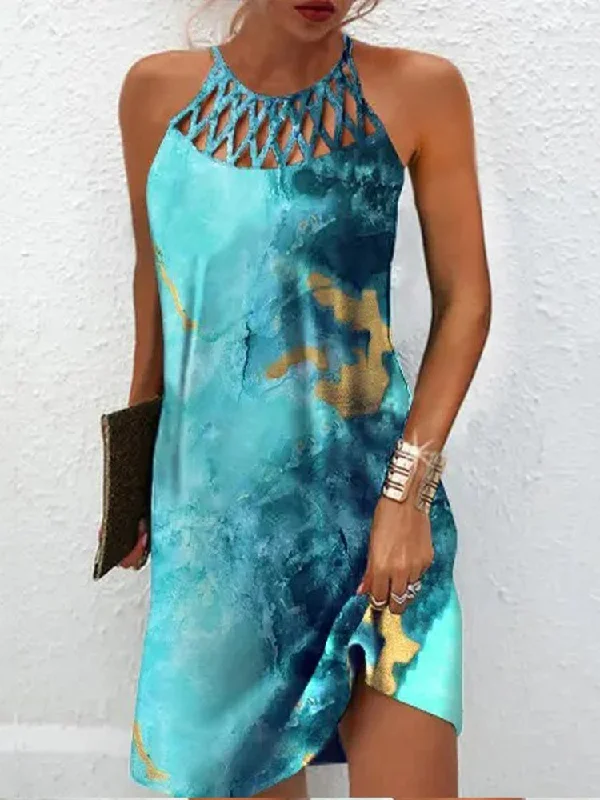 Seasonal Clearance Ombre Elegant Spaghetti Dress  QA52