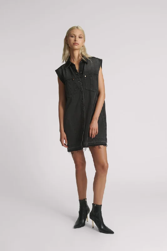 Lowest Prices One Teaspoon Faded Black Denim Shirt Dress