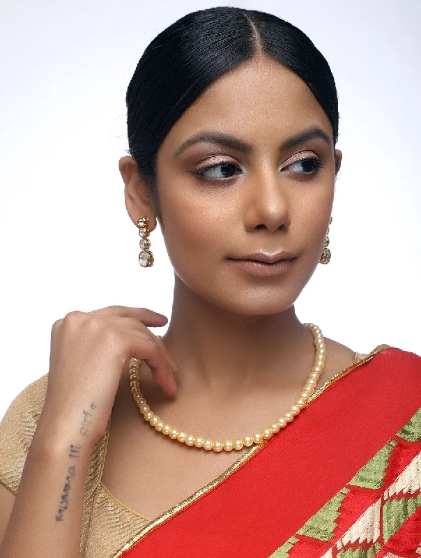 Big Savings Pearl Neckpiece With Studs - MRR181