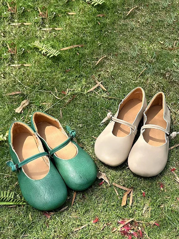 Deal of the Day Women Summer Casual Solid Soft Leather Flat Shoes AS1014