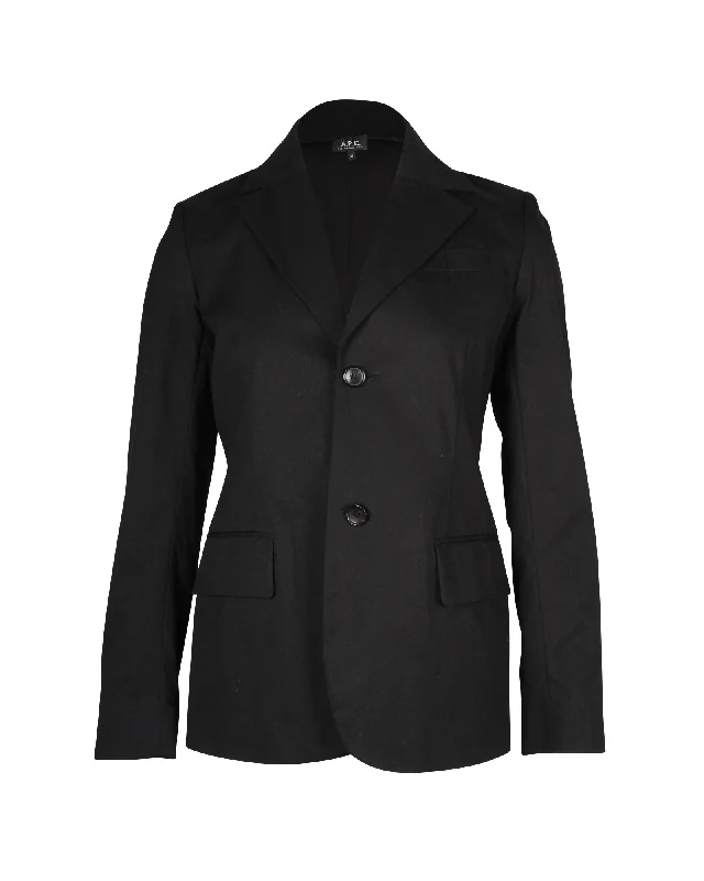 Limited Edition A.P.C Classic Blazer in Black Cotton Blend