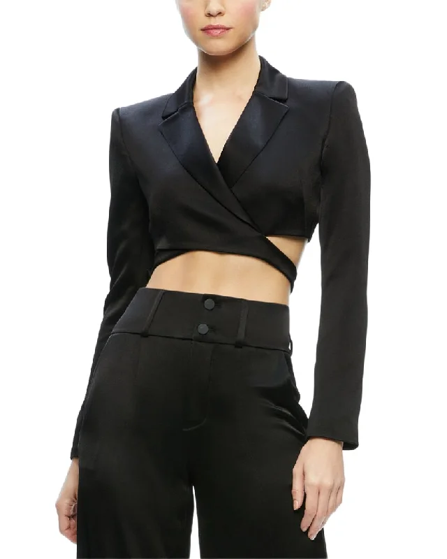 Clearance Event alice + olivia Leone Cropped Cutaway Wrap Blazer