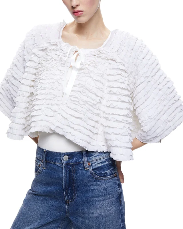 Price Drop alice + olivia Loree Ruffle Crop Jacket