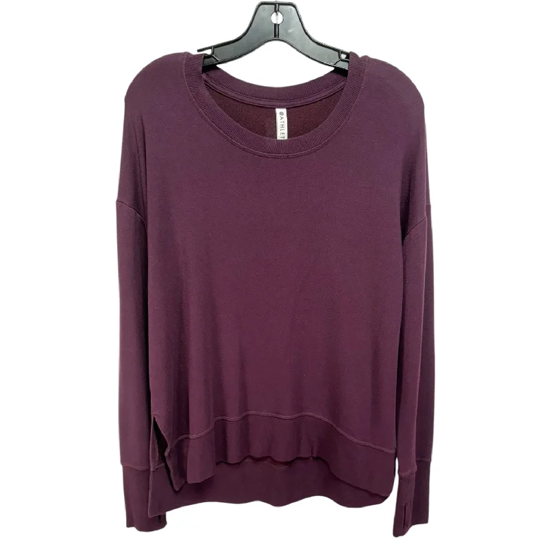 Steals and Deals Athletic Top Long Sleeve Crewneck By Athleta In Purple, Size: S