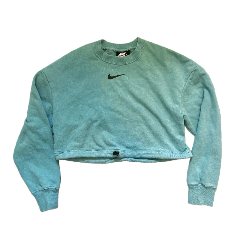 Incredible Offers Athletic Top Long Sleeve Crewneck By Nike Apparel In Blue, Size: Xs