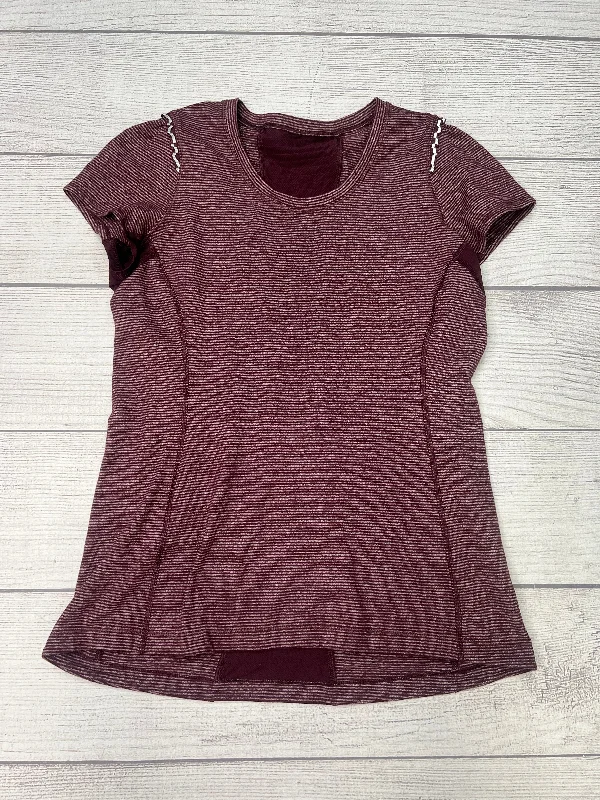 Year-End Sale Athletic Top Short Sleeve By Lululemon In Purple, Size: L