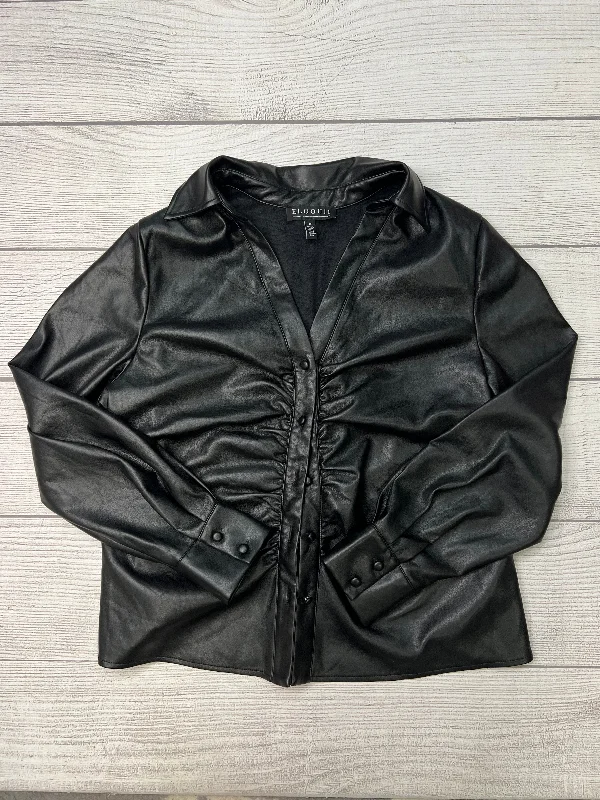 Act Now Blouse Long Sleeve By Eloquii In Black, Size: L