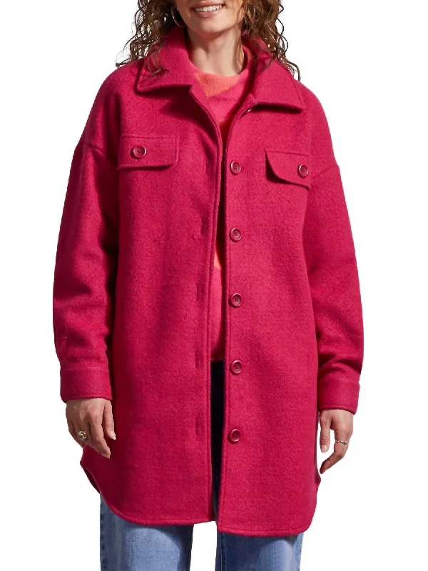 Discount Deals Boiled Wool Jacket In Fuchsia